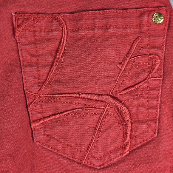 South Pole Straight Leg Jeans‎ Women's 3 Jrs Red Pockets Academia Y2K Casual VTG - Picture 9 of 11